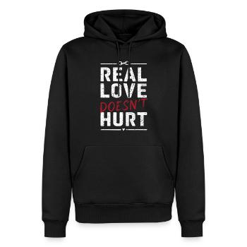 Sensibilisierung Für Häusliche Gewalt - Männer Premium Bio Hoodie - Schwarz - Vorne - Nico (187cm)
