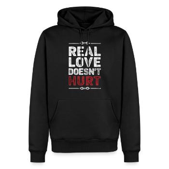 Sensibilisierung Für Häusliche Gewalt - Männer Premium Bio Hoodie - Schwarz - Vorne - Nico (187cm)