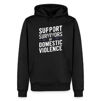 Sensibilisierung Für Häusliche Gewalt - Männer Premium Bio Hoodie - Schwarz - Vorne - Nico (187cm)