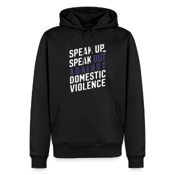 Sensibilisierung Für Häusliche Gewalt - Männer Premium Bio Hoodie - Schwarz - Vorne - Nico (187cm)