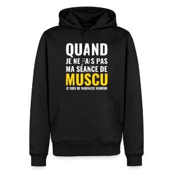 Gift idea for bodybuilding - Men’s Premium Organic Hoodie - black - Front - Nico (187cm)