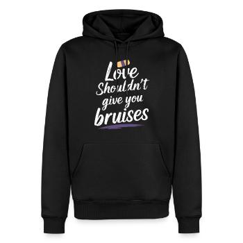 Sensibilisierung Für Häusliche Gewalt - Männer Premium Bio Hoodie - Schwarz - Vorne - Nico (187cm)