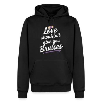 Sensibilisierung Für Häusliche Gewalt - Männer Premium Bio Hoodie - Schwarz - Vorne - Nico (187cm)