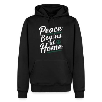 Sensibilisierung Für Häusliche Gewalt - Männer Premium Bio Hoodie - Schwarz - Vorne - Nico (187cm)