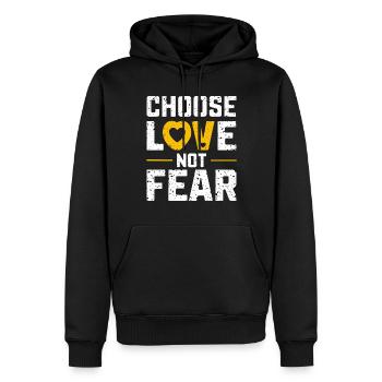 Sensibilisierung Für Häusliche Gewalt - Männer Premium Bio Hoodie - Schwarz - Vorne - Nico (187cm)