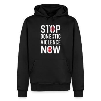 Sensibilisierung Für Häusliche Gewalt - Männer Premium Bio Hoodie - Schwarz - Vorne - Nico (187cm)