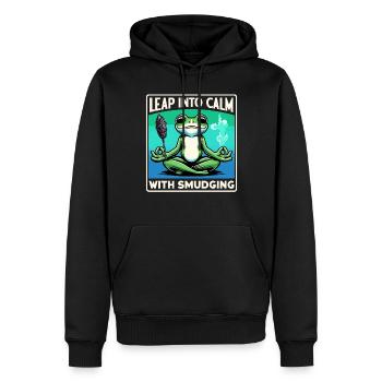 Smudge Sage Feder Spirituelle Hexerei Meditieren - Männer Premium Bio Hoodie - Schwarz - Vorne - Nico (187cm)