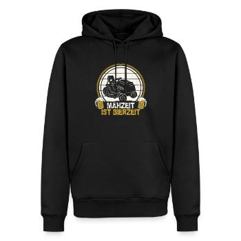 Mähzeit ist Bierzeit Rasen mähen und Bier trinken - Männer Premium Bio Hoodie - Schwarz - Vorne - Nico (187cm)