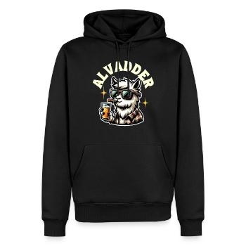 Alvadder Alpaka Papa Vater Vatertag - Männer Premium Bio Hoodie - Schwarz - Vorne - Nico (187cm)