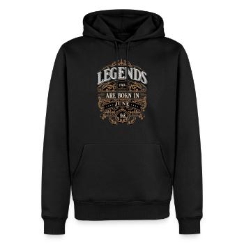 1968 Juin Naissance Anniversaire Année de naissance - Sweat à capuche Premium bio Homme - noir - Devant - Nico (187cm)
