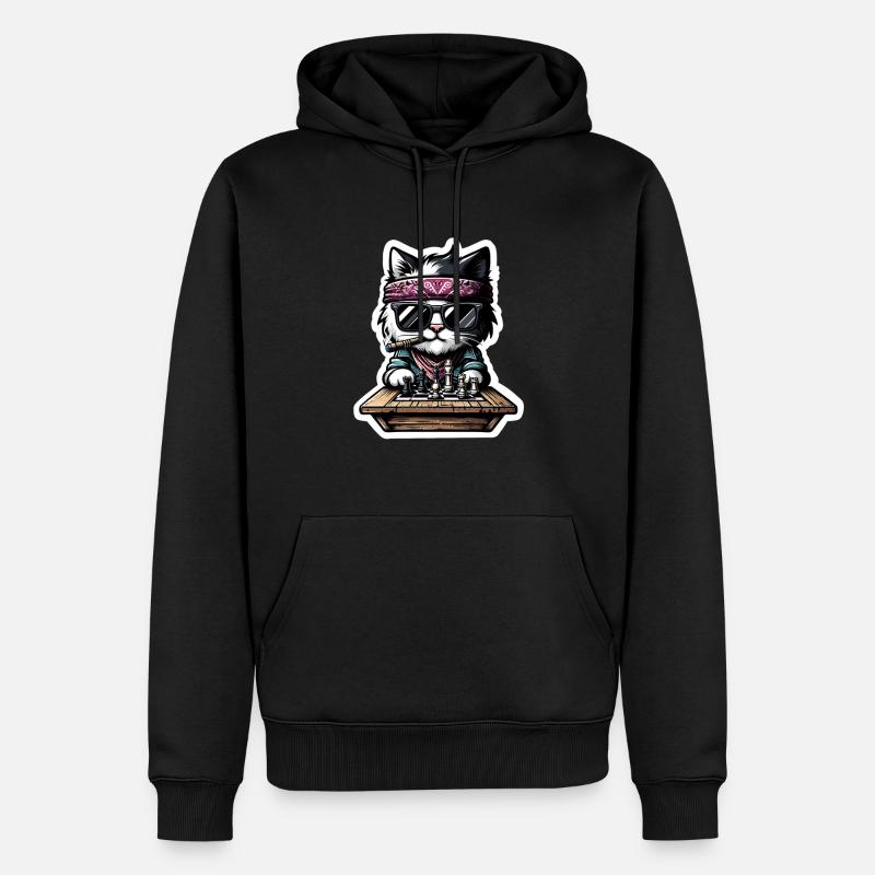 Chat d’échecs - Sweat à capuche Premium bio Homme - noir