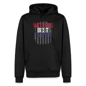 Welt bester Vater Vintage USA FLagge - Männer Premium Bio Hoodie - Schwarz - Vorne - Nico (187cm)