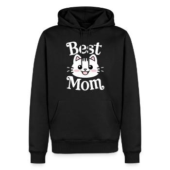 Best Mom Cute Cat Face Adorable Art - Men’s Premium Organic Hoodie - black - Front - Nico (187cm)