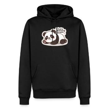 I Hate Morning People Cute Lazy Panda - Men’s Premium Organic Hoodie - black - Front - Nico (187cm)