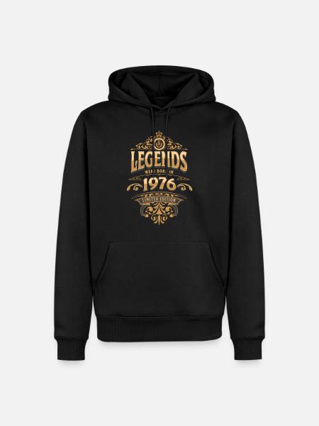 1976 Légende Anniversaire 1976 Année de naissance - Sweat à capuche Premium bio Homme - noir