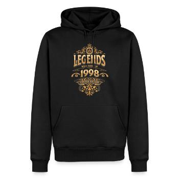 1998 Légende Anniversaire 1998 Année de naissance - Sweat à capuche Premium bio Homme - noir - Devant - Nico (187cm)