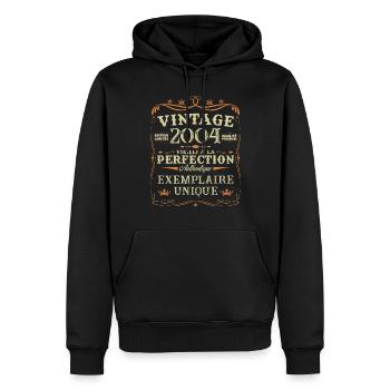 20 Ans 2004 Vintage Rétro Cadeau D'anniversaire - Sweat à capuche Premium bio Homme - noir - Devant - Nico (187cm)