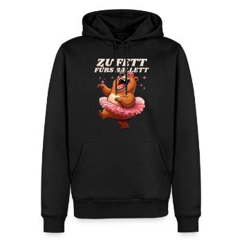 Bear Ballet Ballet Skirt Funny Self-Irony - Men’s Premium Organic Hoodie - black - Front - Nico (187cm)