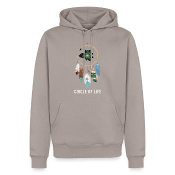 Attrape-rêves Attrape-rêves spirituel bohème - Sweat à capuche Premium bio Homme - taupe - Devant - Nico (187cm)