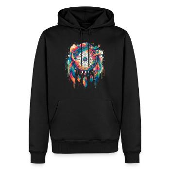 Attrape-rêves Attrape-rêves spirituel bohème - Sweat à capuche Premium bio Homme - noir - Devant - Nico (187cm)