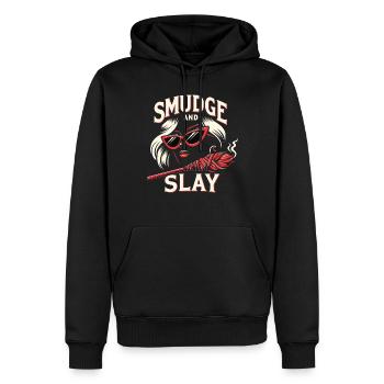 Smudge Sage Feder Spirituelle Hexerei Meditieren - Männer Premium Bio Hoodie - Schwarz - Vorne - Nico (187cm)