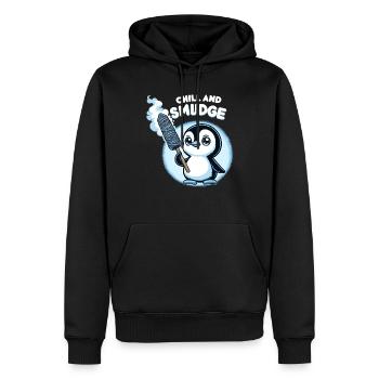 Smudge Sage Feder Spirituelle Hexerei Meditieren - Männer Premium Bio Hoodie - Schwarz - Vorne - Nico (187cm)