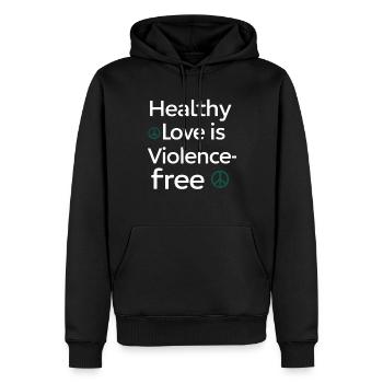 Sensibilisierung Für Häusliche Gewalt - Männer Premium Bio Hoodie - Schwarz - Vorne - Nico (187cm)