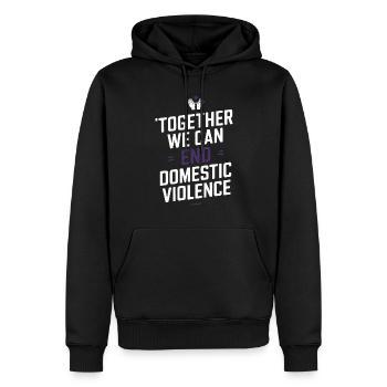 Sensibilisierung Für Häusliche Gewalt - Männer Premium Bio Hoodie - Schwarz - Vorne - Nico (187cm)