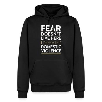 Sensibilisierung Für Häusliche Gewalt - Männer Premium Bio Hoodie - Schwarz - Vorne - Nico (187cm)