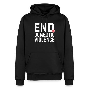 Sensibilisierung Für Häusliche Gewalt - Männer Premium Bio Hoodie - Schwarz - Vorne - Nico (187cm)