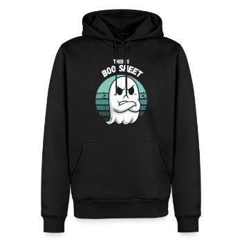 Halloween Ghost Ghost Bullshit Pun Funny - Men’s Premium Organic Hoodie - black - Front - Nico (187cm)