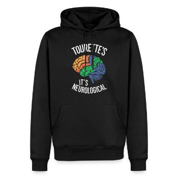 Sensibilisation au syndrome de Gilles de la Tourette Neurodiverse - Sweat à capuche Premium bio Homme - noir - Devant - Nico (187cm)