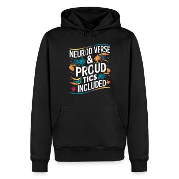 Tourette-syndrom-bewusstsein Neurodiverse - Männer Premium Bio Hoodie - Schwarz - Vorne - Nico (187cm)