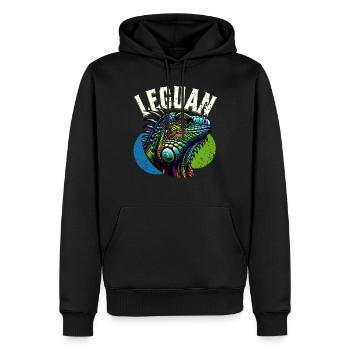 Leguan - Männer Premium Bio Hoodie - Schwarz - Vorne - Nico (187cm)