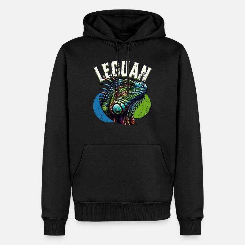 Leguan - Männer Premium Bio Hoodie - Schwarz