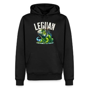 Leguan - Männer Premium Bio Hoodie - Schwarz - Vorne - Nico (187cm)