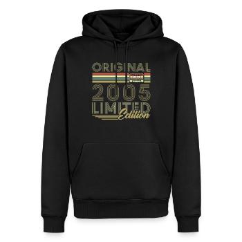 Original 2005 Vintage Rétro Cadeau D'anniversaire - Sweat à capuche Premium bio Homme - noir - Devant - Nico (187cm)