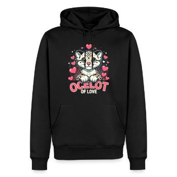 Ozelot Wild Cat Exotic Pets Jungle Big Cat - Männer Premium Bio Hoodie - Schwarz - Vorne - Nico (187cm)