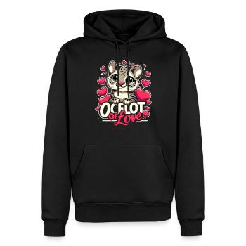 Ozelot Wild Cat Exotic Pets Jungle Big Cat - Männer Premium Bio Hoodie - Schwarz - Vorne - Nico (187cm)