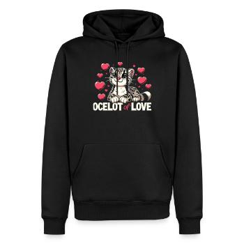 Ozelot Wild Cat Exotic Pets Jungle Big Cat - Männer Premium Bio Hoodie - Schwarz - Vorne - Nico (187cm)
