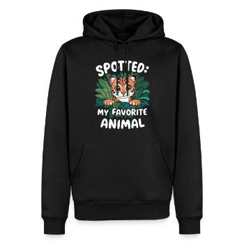 Ozelot Wild Cat Exotic Pets Jungle Big Cat - Männer Premium Bio Hoodie - Schwarz - Vorne - Nico (187cm)