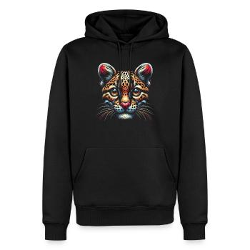 Ozelot Wild Cat Exotic Pets Jungle Big Cat - Männer Premium Bio Hoodie - Schwarz - Vorne - Nico (187cm)