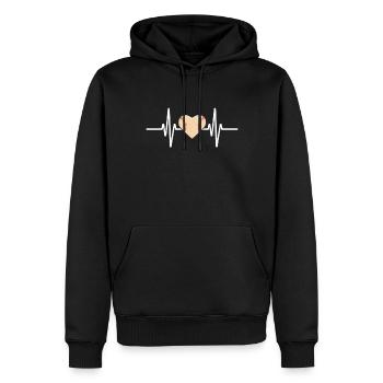 Herzschlag Baseball Herzschlag Liebe - Männer Premium Bio Hoodie - Schwarz - Vorne - Nico (187cm)