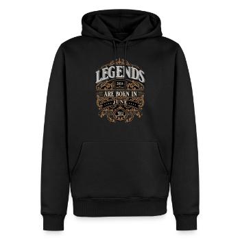 2014 Juni Geboren Geburtstag Geburtsjahr - Männer Premium Bio Hoodie - Schwarz - Vorne - Nico (187cm)