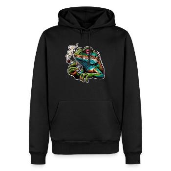 Fumer du Cannabis Lizard - Sweat à capuche Premium bio Homme - noir - Devant - Nico (187cm)