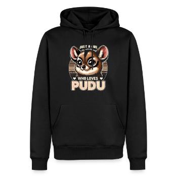 Niedlicher Pudu-hirsch Südamerika Cartoon-hirsch - Männer Premium Bio Hoodie - Schwarz - Vorne - Nico (187cm)