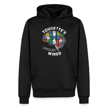 Tourette-syndrom-bewusstsein Neurodiverse - Männer Premium Bio Hoodie - Schwarz - Vorne - Nico (187cm)