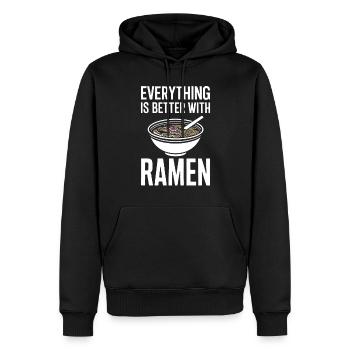 Alles Ist Besser Mit Ramen - Nudelsuppe Liebhaber - Männer Premium Bio Hoodie - Schwarz - Vorne - Nico (187cm)