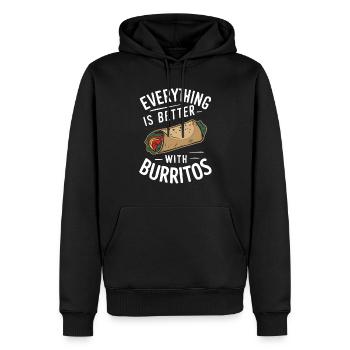Tout est meilleur avec les burritos - Sweat à capuche Premium bio Homme - noir - Devant - Nico (187cm)