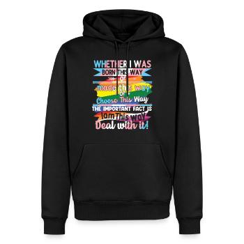 Né de cette façon ou choisissez cette voie LGBTQ Trans - Sweat à capuche Premium bio Homme - noir - Devant - Nico (187cm)